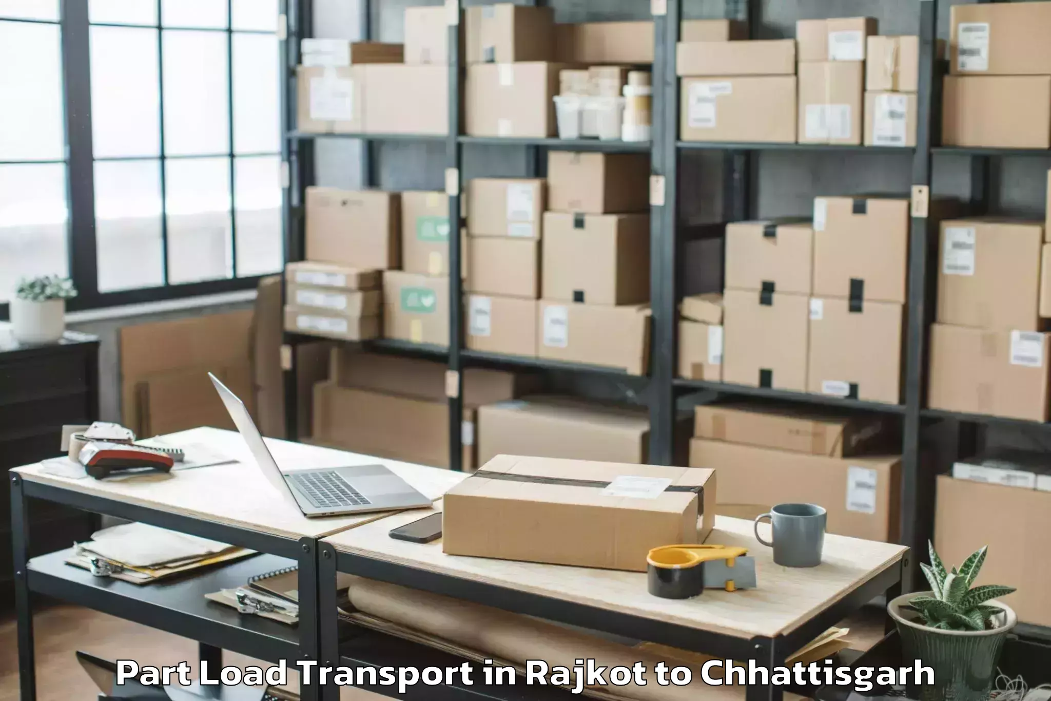 Professional Rajkot to Rajnandgaon Part Load Transport